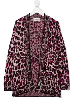 Alberta Ferretti Kids кардиган с леопардовым принтом