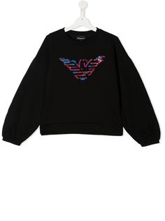 Emporio Armani Kids толстовка с декорированным логотипом