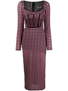 David Koma платье миди в ломаную клетку