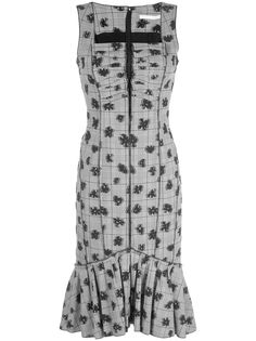 Jason Wu Collection платье в клетку с цветочным принтом