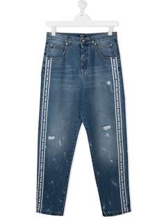 Balmain Kids джинсы с эффектом разбрызганной краски