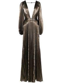 Oscar de la Renta плиссированное платье из ткани ламе