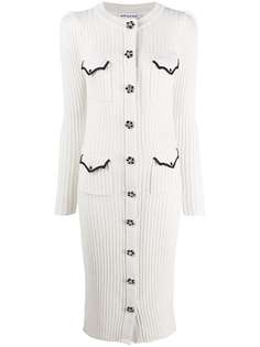 Self-Portrait платье миди в рубчик