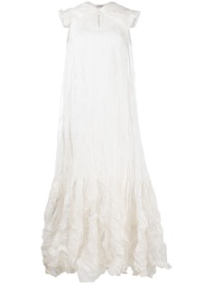 Nina Ricci платье макси с цветочным принтом и жатым эффектом