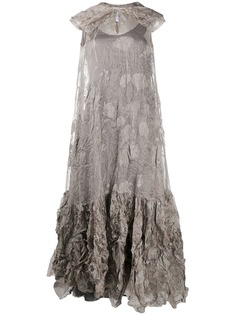 Nina Ricci платье макси с цветочным принтом и жатым эффектом