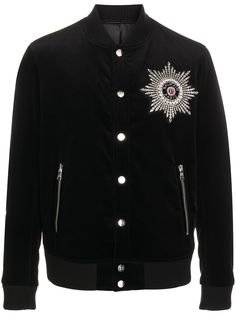 Balmain бомбер с кристаллами