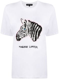 Markus Lupfer футболка Zebra с пайетками