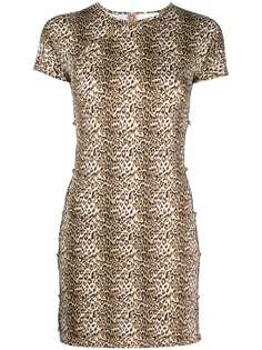 Marcia платье мини с леопардовым принтом и вырезами по бокам