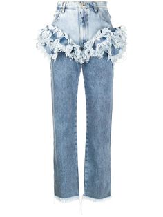 Natasha Zinko джинсы с завышенной талией и оборками