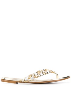 Gianvito Rossi шлепанцы с эффектом металлик