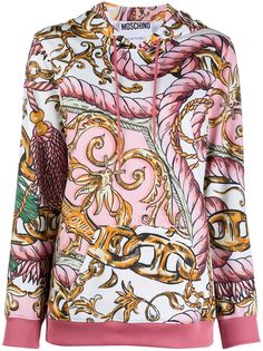Moschino худи с кулиской и принтом Baroque