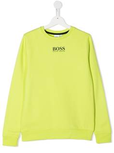 BOSS Kidswear толстовка с круглым вырезом и логотипом