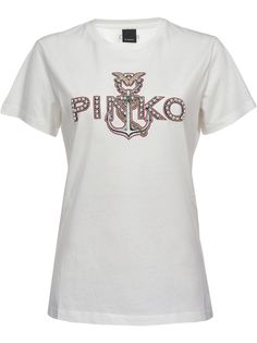 Pinko футболка с декорированным логотипом