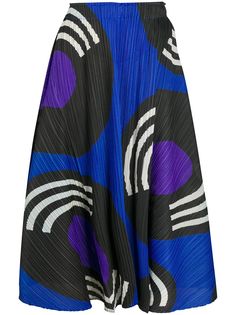 Pleats Please Issey Miyake плиссированная юбка с графичным принтом