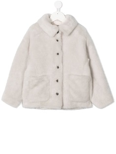 Brunello Cucinelli Kids шуба из искусственного меха на пуговицах