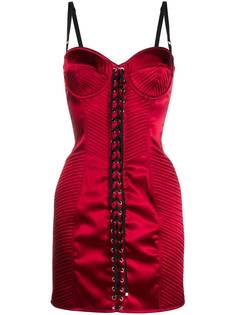 Dolce & Gabbana атласное платье мини