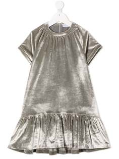 Brunello Cucinelli Kids бархатное платье с оборками на подоле