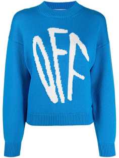 Off-White джемпер вязки интарсия с логотипом