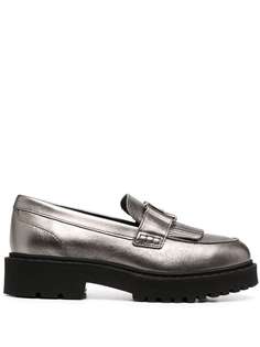Hogan массивные лоферы с эффектом металлик