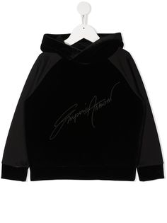Emporio Armani Kids бархатное худи