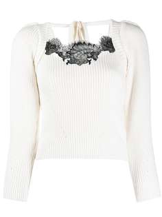 Self-Portrait топ с кружевными вставками