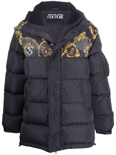 Versace Jeans Couture пуховик на молнии с принтом