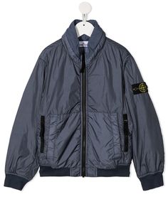 Stone Island Junior бомбер с нашивкой-логотипом