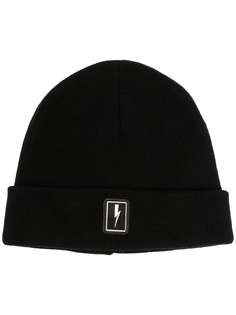 Neil Barrett шапка бини с нашивкой Thunderbolt