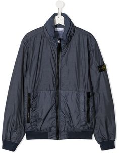 Stone Island Junior бомбер с нашивкой-логотипом