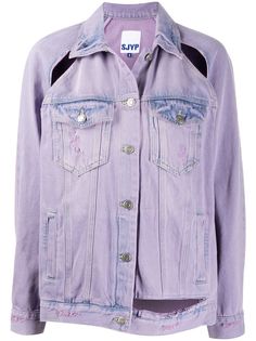 SJYP джинсовая куртка с прорезями