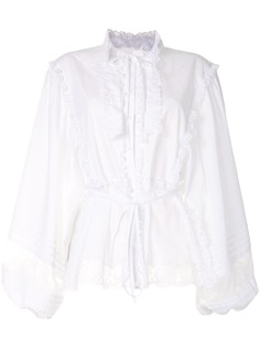 Dolce & Gabbana блузка с цветочным кружевом и завязками