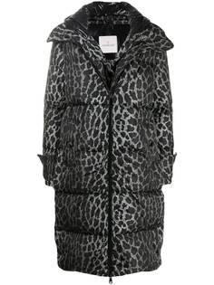 Moncler пуховик с леопардовым принтом