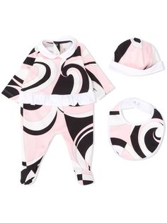 Emilio Pucci Junior "комплект из комбинезона, нагрудника и шапки"