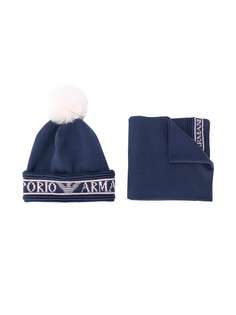 Emporio Armani Kids комплект из шапки бини и шарфа