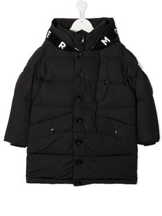 Moncler Enfant пальто с капюшоном и логотипом