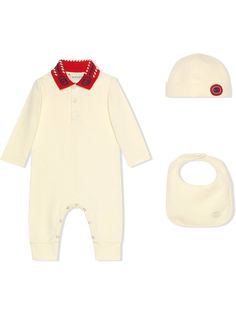 Gucci Kids комплект из ромпера, шапки и нагрудника