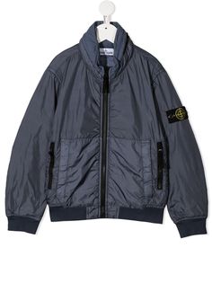 Stone Island Junior бомбер с нашивкой-логотипом