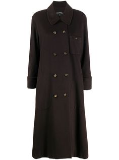 Chanel Pre-Owned длинное двубортное пальто