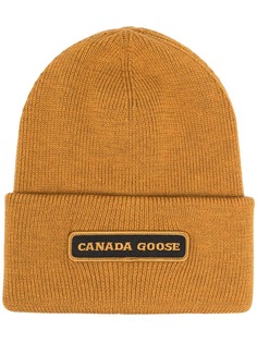 Canada Goose шапка бини с нашивкой-логотипом