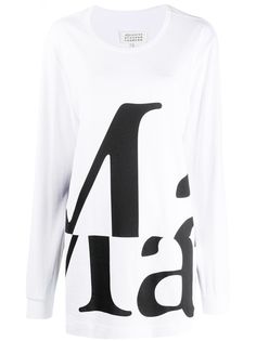 Maison Margiela футболка с логотипом и длинными рукавами