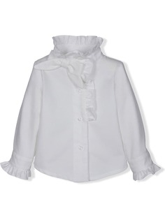 Lapin House рубашка с оборками и объемным бантом