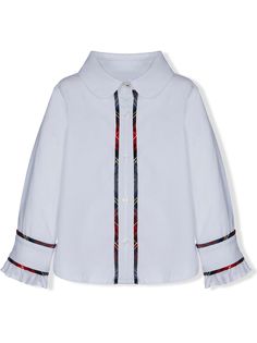 Lapin House рубашка с контрастной окантовкой и оборками на манжетах