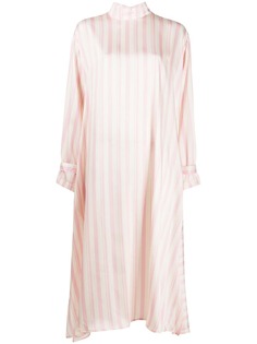 Jejia платье-трапеция в полоску с высоким воротником