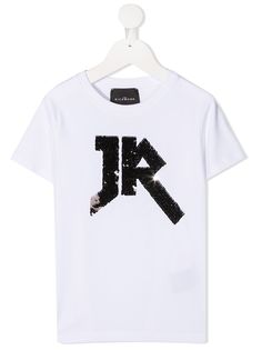 John Richmond Junior футболка с логотипом из пайеток