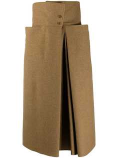 Lemaire юбка с завышенной талией и боковой шлицей