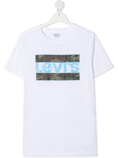 Levis Kids футболка с камуфляжным логотипом