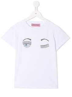 Chiara Ferragni Kids футболка с принтом и короткими рукавами