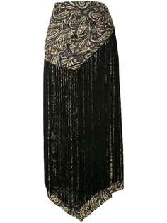 Jonathan Simkhai юбка асимметричного кроя с бахромой