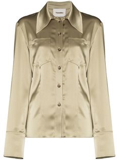 Nanushka блестящая рубашка Tippi