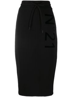 Nº21 юбка-карандаш с логотипом и кулиской